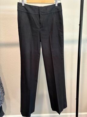 Banana Republic Linen Blend Black Straight-Leg Dress Pants